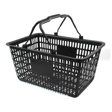 쇼핑바구니 마트바구니 플라스틱바구니-블랙(특대), 1개, 쇼핑바구니 (특대/블랙)