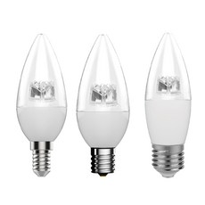 장수램프 LED 촛불전구 5W 투명 (E14/E17/E26) 촛대구 LED전구, 주광색, 1개