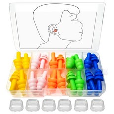 ADNEWX 실리콘 귀마개 핑크 얇은 귀마개 수영 귀마개 어른여성 소음방지 귀마개 소음방지, 20쌍, 1개