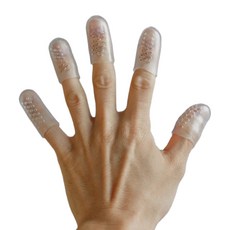 이츠오 실리콘 손가락 보호 통풍 골무, 10개, 투명