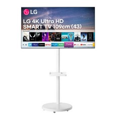 LG 43인치 4K UHD 스마트 TV 43UQ7070 화이트 이동식 스탠드 엘텐바이미, 방문설치, 스탠드형, 43UQ7070 이동형 엘탠바이미
