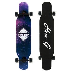 스타쉽 초보자 입문용 댄싱 롱보드 42인치 스케이트보드 LED 발광휠 가방, 스페이스, 1개