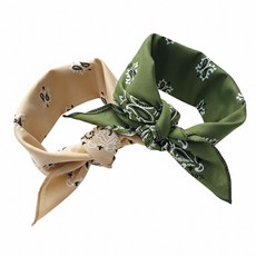 바이훔 반다나 손수건 아웃도어 스카프 2매 국산 페이즐리 등산손수건 남녀공용 운동 수건 두건 아웃도어 손수건, 그리너리