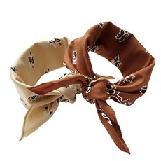 바이훔 반다나 손수건 아웃도어 스카프 2매 국산 페이즐리 등산손수건 남녀공용 운동 수건 두건 아웃도어 손수건, 브라우니