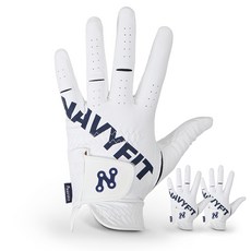 네이비핏 골프장갑 레이싱너클 프리미엄 극세사 남성용, 3개, 화이트
