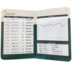 dna 골프 스코어 카드 수첩, 그린, 2개