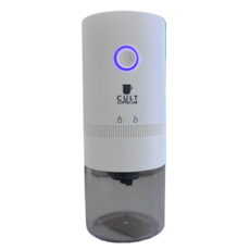 무선 원두 그라인더 세라믹 전동 맷돌식 핸드밀 분쇄기 USB충전 커피그라인더 KC인증, 무광화이트