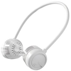 바이유 무선 초경량 휴대용 접이식 넥밴드 선풍기 넥풍기 3단계 풍속 저소음 목걸이 선풍기, 화이트