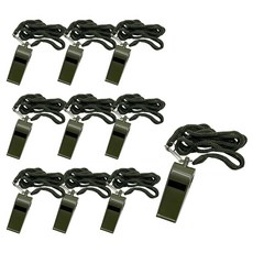 국방 호각 / 호루라기 10P 세트 (줄포함) - 휘슬 군용 훈련 체육대회 심판 호신용 경비 보안 안전 등산, 1세트