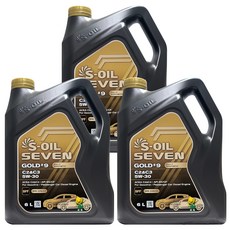 에쓰오일 7 골드9 C2 C3 5W30 6리터 100%합성 겸용 엔진오일, 1세트, 18L