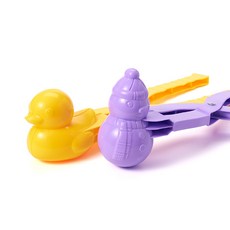 나인플로우 대형 38cm 스노우볼 메이커 세트 8종 (엠플로우 3세 이상 KC 인증 제품) 눈놀이 모래놀이 눈오리 집게, 오리+눈사람 2종 세트, 2개, 혼합색상, 200g