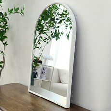 국산 반신 거울 아치형 욕실 교실 학교 화장대 현관 벽걸이 화장실 미용실 신발장 은경 제작, 01. 아치형 하프거울/화이트
