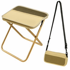 소소해 초경량 크로스백 휴대용 접이식 의자, 베이지