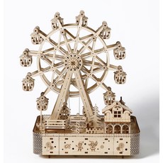 3D 입체퍼즐 무드등 뮤직박스 대관람차 나무퍼즐 집중력 DIY 우드 오르골 교육용완구 키덜트 선물, 183피스, 1개