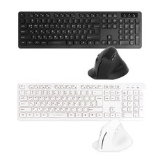 플레오맥스 무소음 무선 키보드 무소음 버티컬 손목보호 마우스 세트 PBC-300, 일반형, 블랙