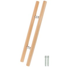 철물이네 강화도어 손잡이 340mm 원목 H자 오크, 단일상품(오크), 고객직접설치, 1개