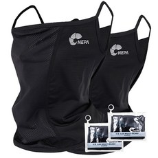 NEW 네파세이프티 드라이쿨링 멀티스카프 자외선차단마스크 1+1, 블랙+블랙, 2개