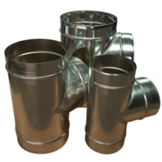 스파이럴덕트 TEE 티 닥트부속 아연함석자재 화목난로배관, 1개