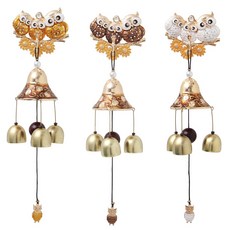 풍수 해바라기부엉이가족 현관 도어벨 풍경 문종, 해바라기부엉이가족_골드