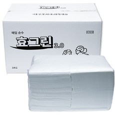 효그린 대용량 엠보싱 건티슈 3KG 1200매, 1박스, 70g