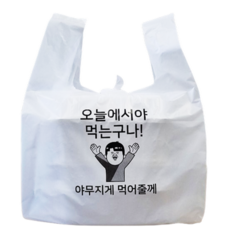 (맞춤팩) 포장 배달 비닐쇼핑백 디자인비닐봉투, 100개, 15L