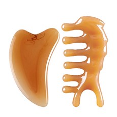 도나토르 옥괄사 마사지 두피 얼굴 지압, 돌고래빗형+하트형, 1세트