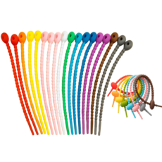 60pcs 대용량 다용도 실리콘 타이 전선 케이블 정리 집게 묶음끈, 60pcs (길이 12cm)