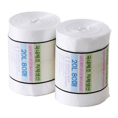 (2개 1세트) 뜯어쓰는국내산 분리수거 비닐봉투 배접타입 다용도 재활용 롤백 쓰레기봉투 20리터~100리터 다양한 사이즈, 160개, 20L