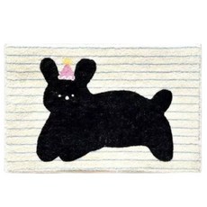 세이브데이 화장실 앞 귀여운 발매트, 블랙 토끼, 1개