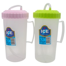 손잡이 빨대컵 400ml 1+1 색상랜덤 물컵 환자 병원 요양원 노인 흘림방지, 2개