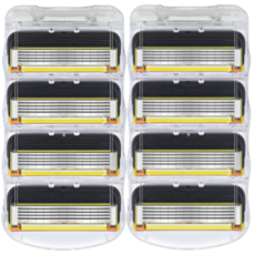 POLIIN 5중날 옐로우 면도날 질레트 퓨전 프로쉴드 호환, 2개, 4개입