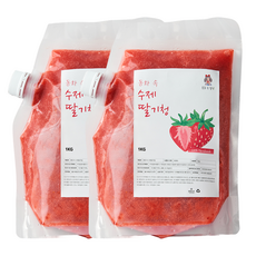 동화속딸기 국산 자일로스 수제 프리미엄 딸기청, 1개, 2개입, 1kg