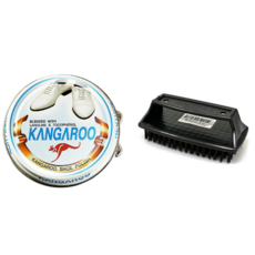 캉가루구두약+솔세트 구두약 구두솔 구두 광택 세트 가죽 구두 관리 신발 광택 솔, 투명+솔, 1세트