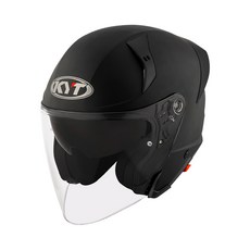 KYT TTR-JET 오픈페이스 가벼운 배달 헬멧 단색 그래픽 데칼 입문 오토바이 KC 인증, M [55-57mm], 플래인 매트블랙(무광)