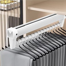 슬라이딩 옷걸이 인출식 바지걸이 행거, 1개, 41cm White