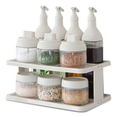 라라밤 올인원 양념통 세트 아이보리 밀폐, 오일병 4p+스푼양념통 3p+기본양념통 3p+선반 1p, 1세트