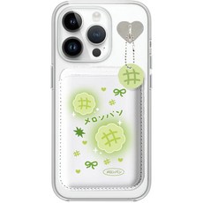 귀여운 일본 감성 맥세이프 카드 수납 지갑 포켓 케이스, 1개, 메론빵 카드 포켓 (+키링)