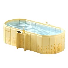 KCJ 접이식 욕조 성인 간이 반신 와이드 울트라, 1개, 베이지