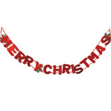 반짝이는 펄글자 메리크리스마스 글자장식 갈란드, 1개