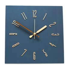 [서운아트] 블루밍 무소음 원목 벽시계, 사각형