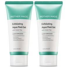 마더메이드 엑스폴리에이팅 아쿠아 녹차 저자극 얼굴각질제거 페이셜 필링젤 필링 각질제거 페이스스크럽, 2개, 100ml