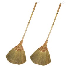 강씨네스토어 긴자루 갈대비 싸리빗자루 갈대 대나무빗자루 롱갈대비 미용실 빗자루, 2개