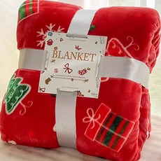 포그니 담요 대형 극세사 무릎담요 크리스마스이불, 레드
