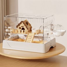 style dr 햄스터케이지 투명한 햄스터 집 대형 고급 빌라 미니펫하우스, 1개, 흰색