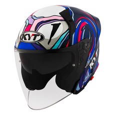 KYT TTR-JET 오픈페이스 가벼운 배달 헬멧 단색 그래픽 데칼 입문 오토바이 KC 인증, 2XL [61-63mm], 바스티아니니2022