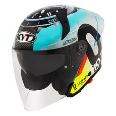 KYT TTR-JET 오픈페이스 가벼운 배달 헬멧 단색 그래픽 데칼 입문 오토바이 KC 인증, M [55-57mm], 포기아 미사노2022