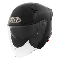 KYT TTR-JET 오픈페이스 가벼운 배달 헬멧 단색 그래픽 데칼 입문 오토바이 KC 인증, XL [59-61mm], 플레인 블랙(유광)