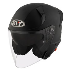 KYT TTR-JET 오픈페이스 가벼운 배달 헬멧 단색 그래픽 데칼 입문 오토바이 KC 인증, 2XL [61-63mm], 플래인 매트블랙(무광)