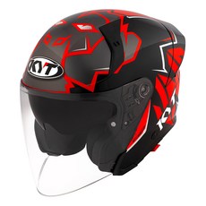 KYT TTR-JET 오픈페이스 가벼운 배달 헬멧 단색 그래픽 데칼 입문 오토바이 KC 인증, 2XL [61-63mm], 불레가2021