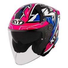 KYT TTR-JET 오픈페이스 가벼운 배달 헬멧 단색 그래픽 데칼 입문 오토바이 KC 인증, XL [59-61mm], 카스마2023